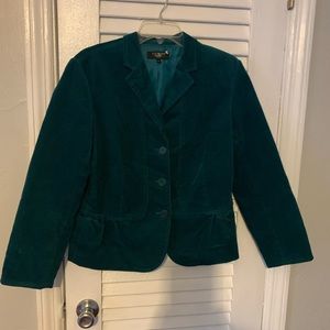 Talbots green corduroy blazer 14p
